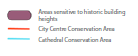 Key - Areas sensitive to historic building heights City Centre Conservation Area Cathedral Conservation Area