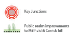 Key - Key Junctions Public realm improvements to Millfield & Carrick hill