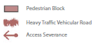 Key - Pedestrian Block Heavy Traffic Vehicular Road Access Severance