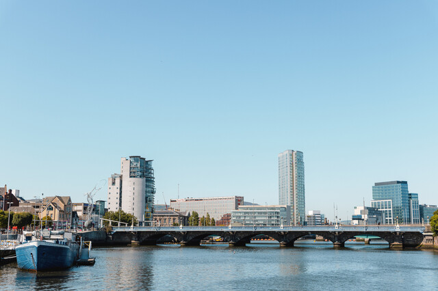 View of River Lagan Belfast looking down towards Sailortown