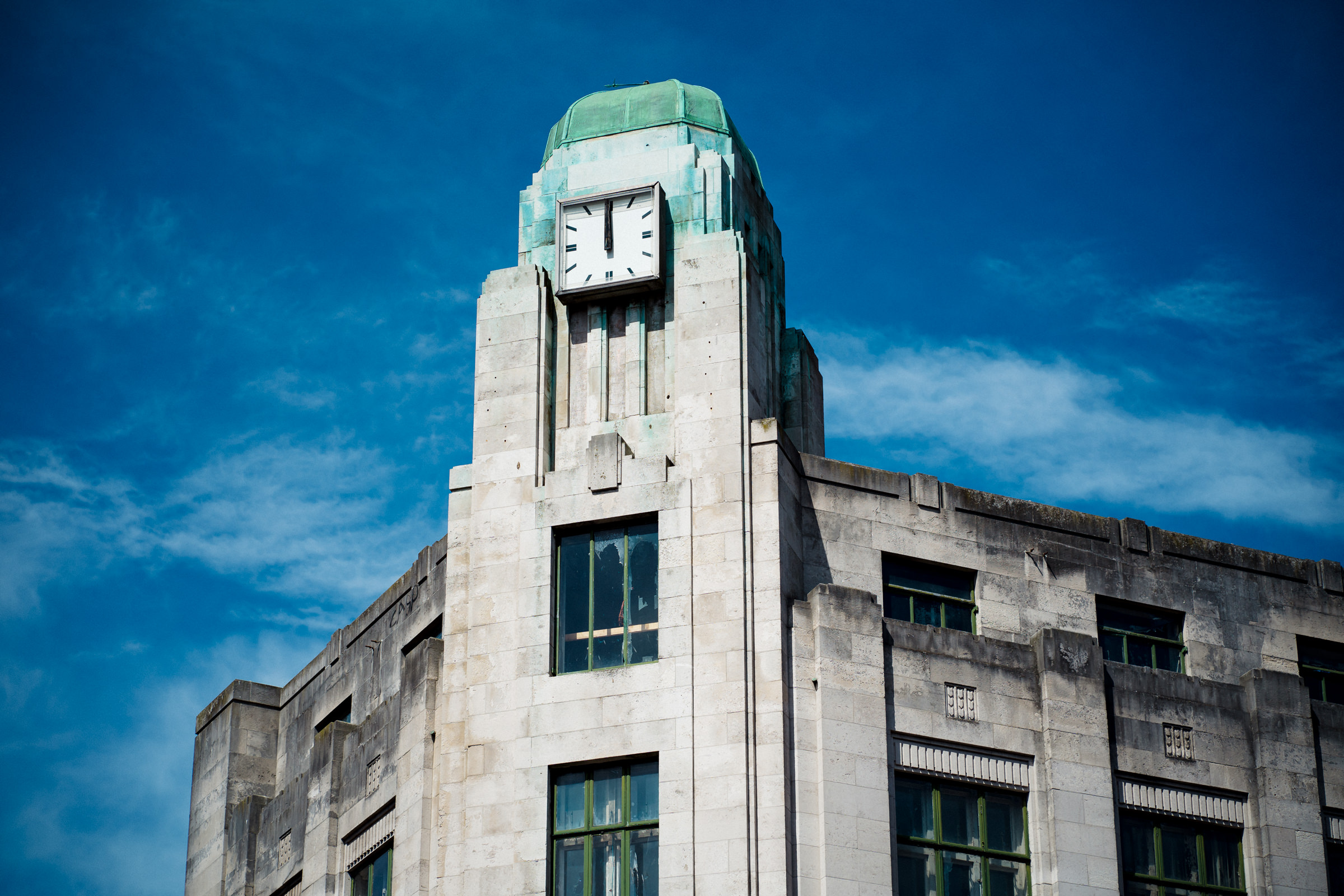 The clock tower of the heritage listed former bank building.