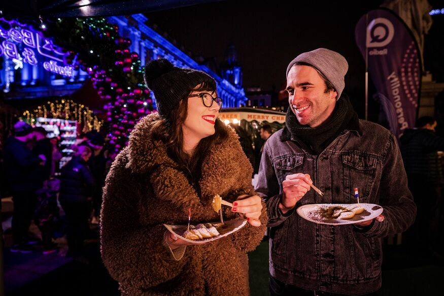 Two people at Belfast Christmas Market