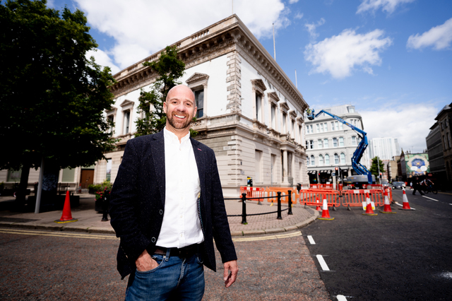 Councillor Joe Duffy outside the Assembly Rooms
