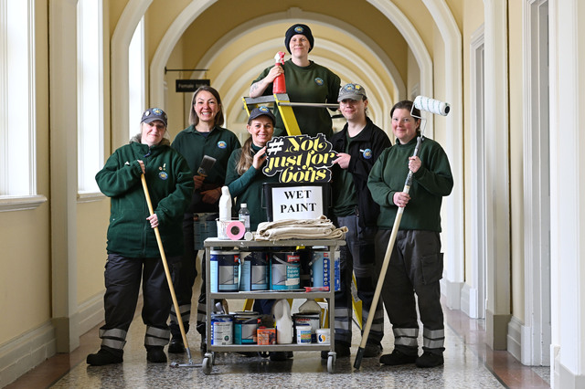 Staff from Belfast City Council help to launch the Not Just For Boys recruitment campaign