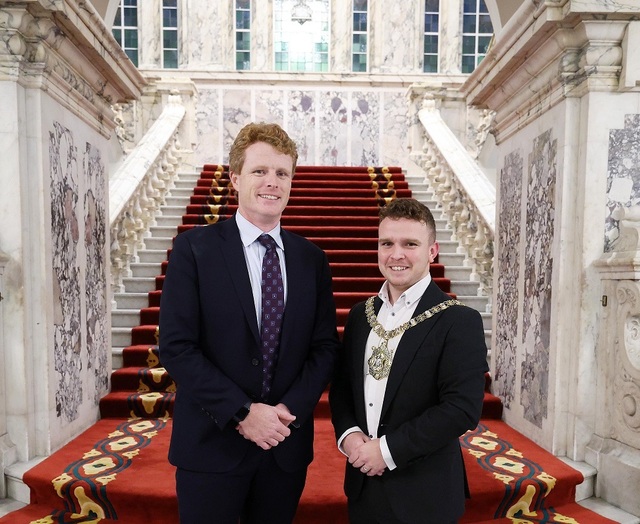 Lord Mayor Councillor Ryan Murphy and U.S. Special Envoy to Northern Ireland, Joseph Kennedy III 