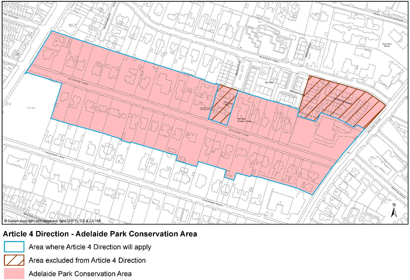 Boundary outline of Adelaide Park