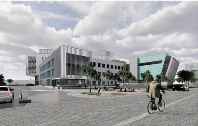 Artists impression of the ECIT Building at Queen's Island in the heart of Titanic Quarter
