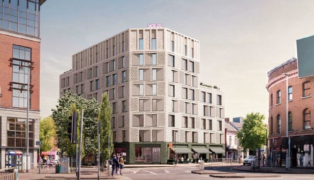 CGI image of new hotel development in the Botanic area