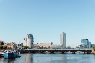 View of River Lagan Belfast looking down towards Sailortown