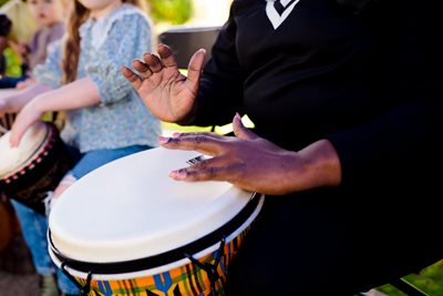 African drums being played