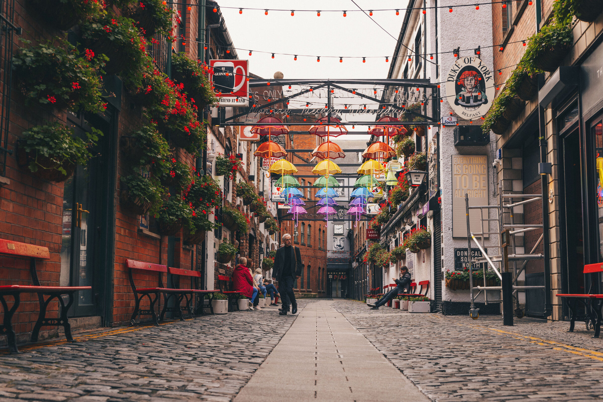 Street outside the Duke of York pub, Cathedral Quarter, Belfast