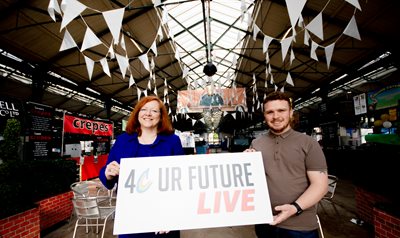 Councillor Ryan Murphy and Rose Mary Stalker in St George's Market ahead of a careers event for school pupils taking place on 1 June
