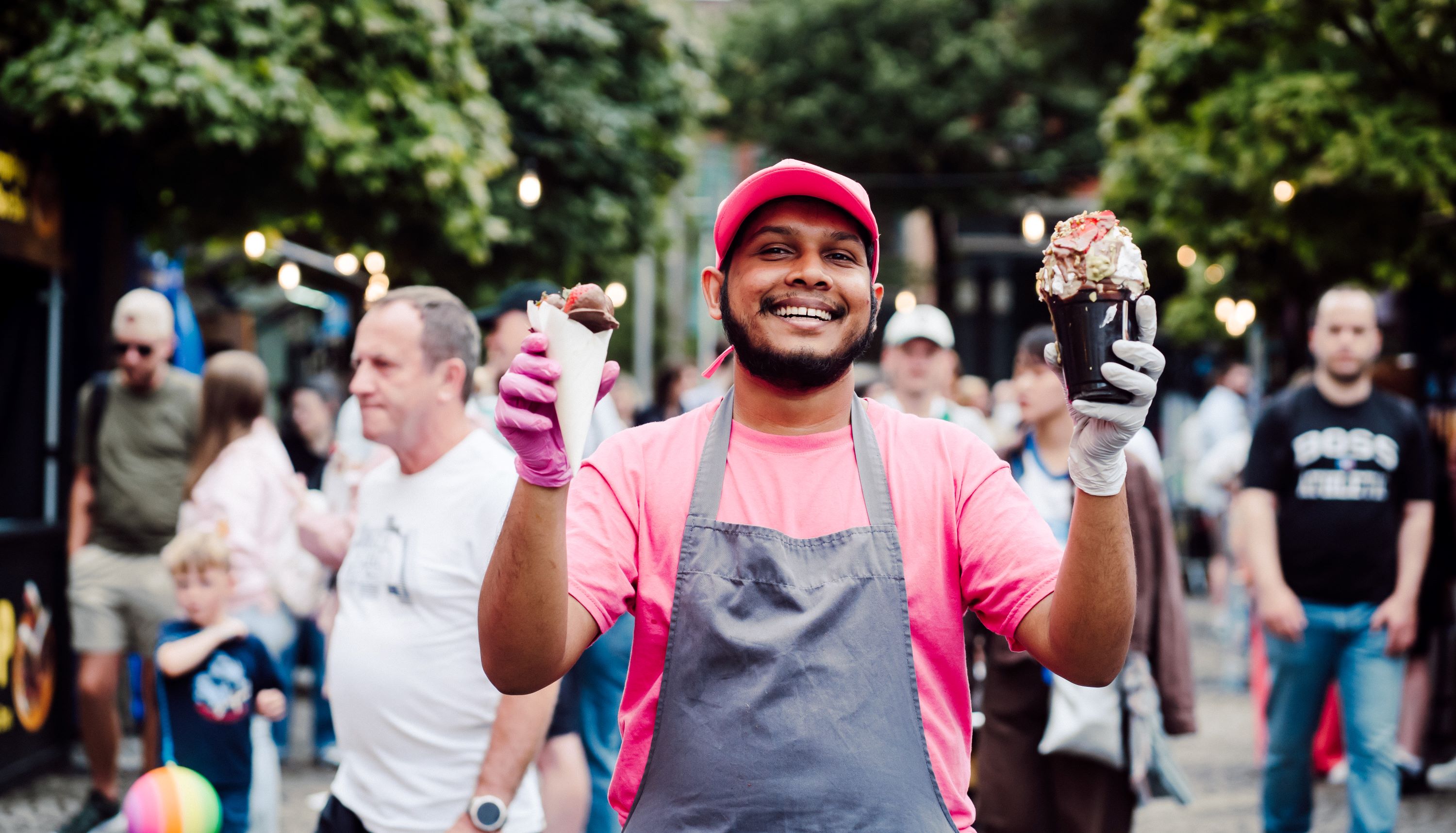 Trader at one of the Fleadh food villages