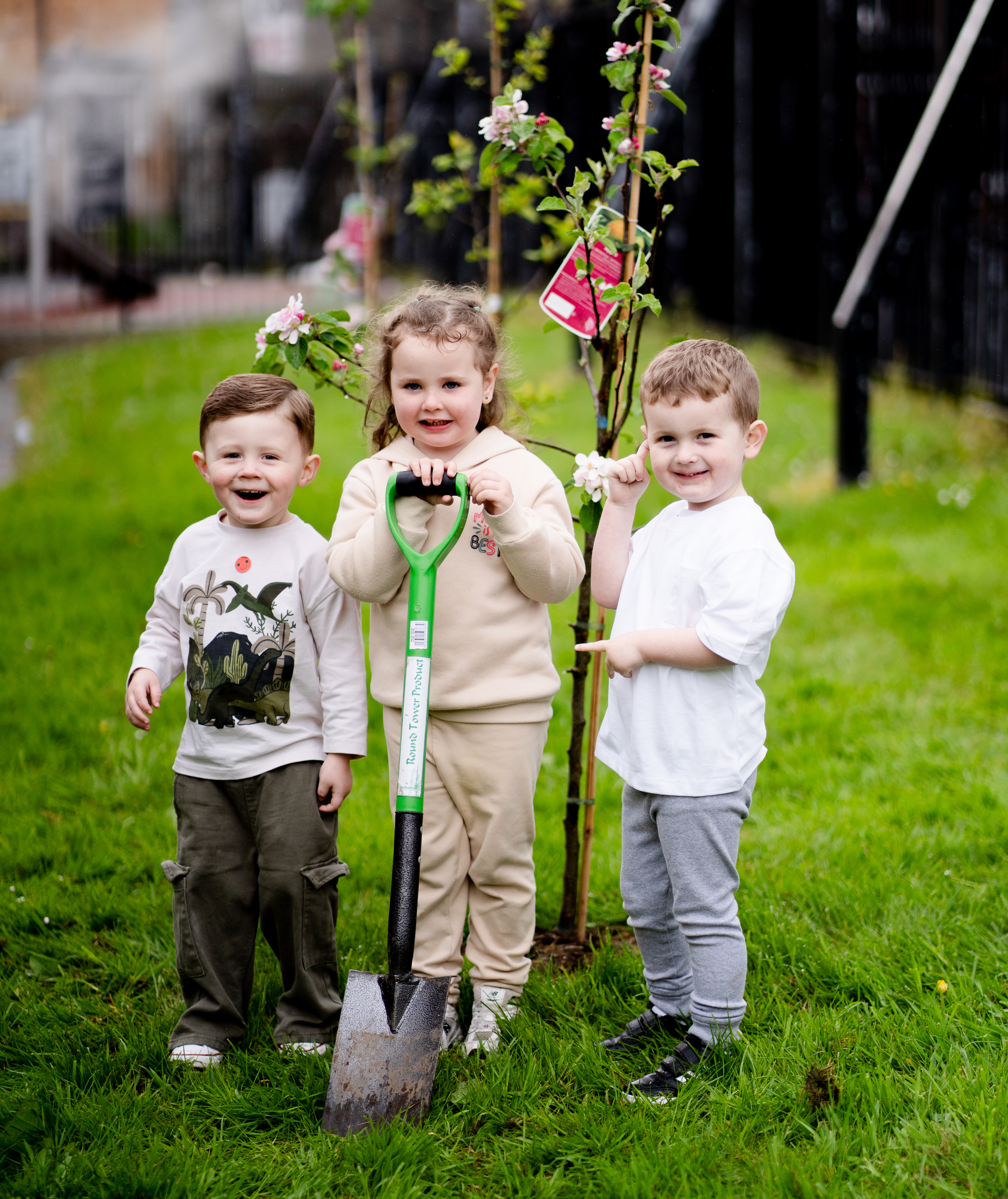 Ardoyne Nursery Group at the new apple trees