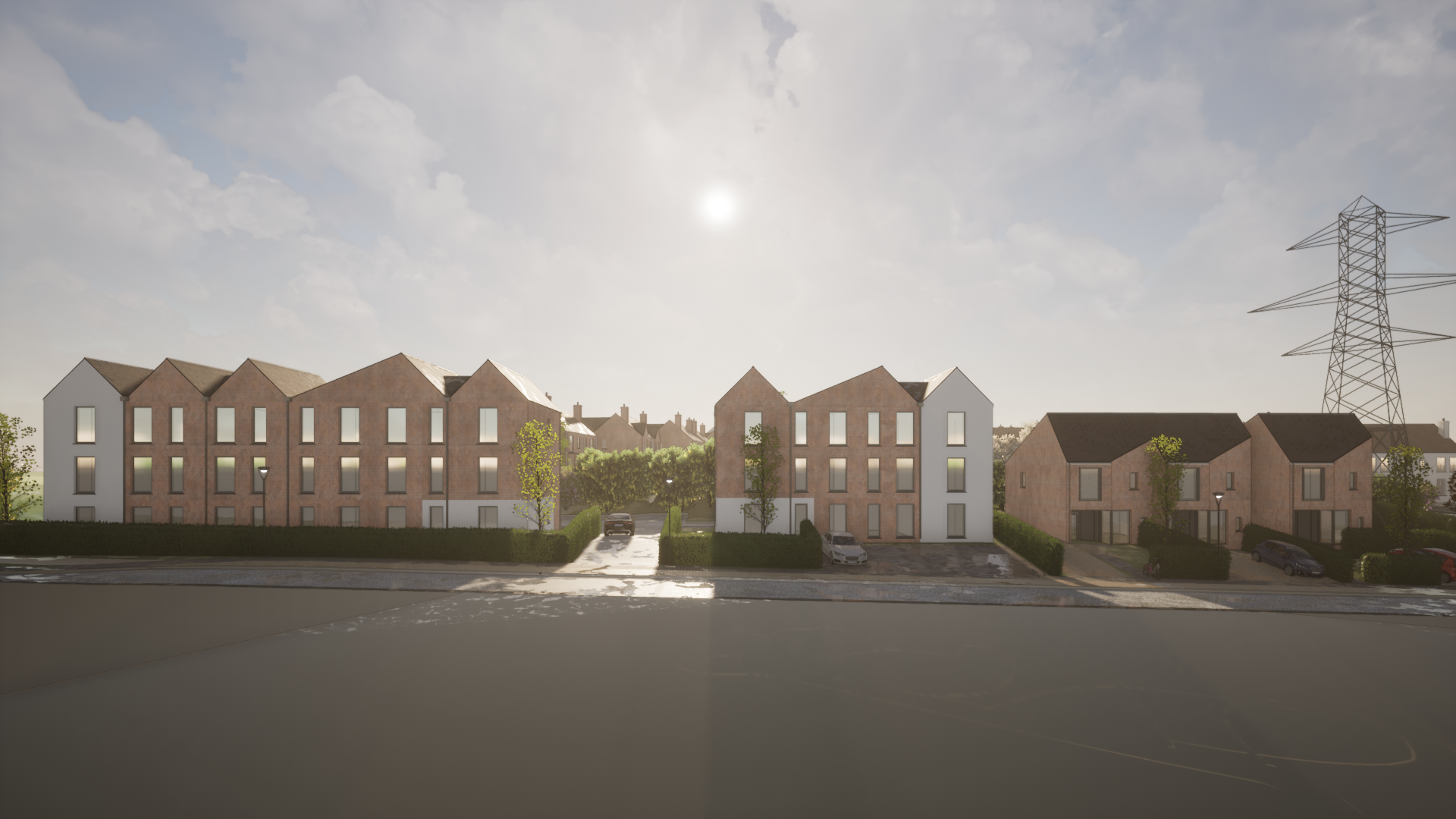 CGI image of new housing development 