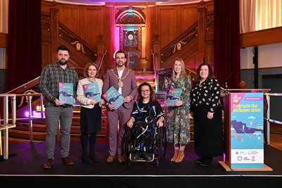 A group of tourism representatives and disability advocates pictured with Lord Mayor of Belfast, Councillor Micky Murray, at the Inclusive Tourism Awards at Titanic Belfast.