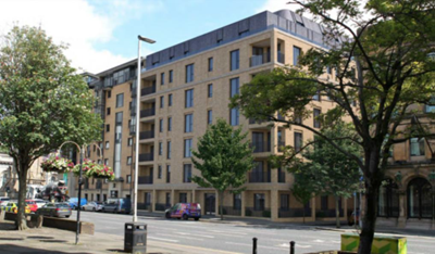 CGI image of major residential development at Marlborough St