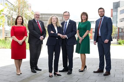 Belfast Met representative pictured with other members of the Innovation City Belfast partnership