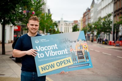 Councillor Ryan Murphy launches the Vacant to Vibrant Capital Grant scheme