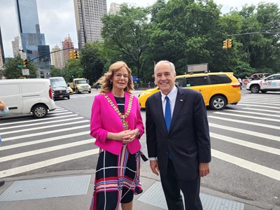 Belfast Lord Mayor Tina Black with Tom Di Napoli NY State Comptroller
