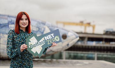 Chair of the Belfast City Council Climate and City Resilience Committee, Councillor Róis-Máire Donnelly at the launch of the Belfast Local Area Energy Plan
