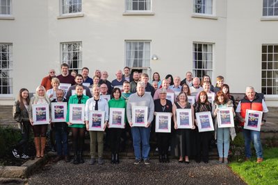 Belfast in Bloom 2023 award winners with Lord Mayor of Belfast Councillor Ryan Murphy at Malone House.