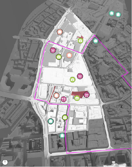 Mixed Uses to Support City Centre Living (map)