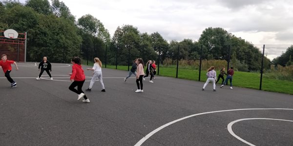 Children playing in a playground.