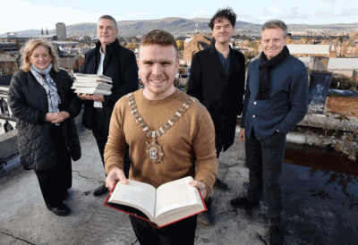 Lord Mayor Councillor Ryan Murphy announces Belfast Stories design team