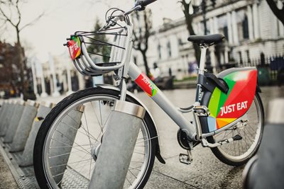 Smart bicycle in Linenhall Street in Belfast