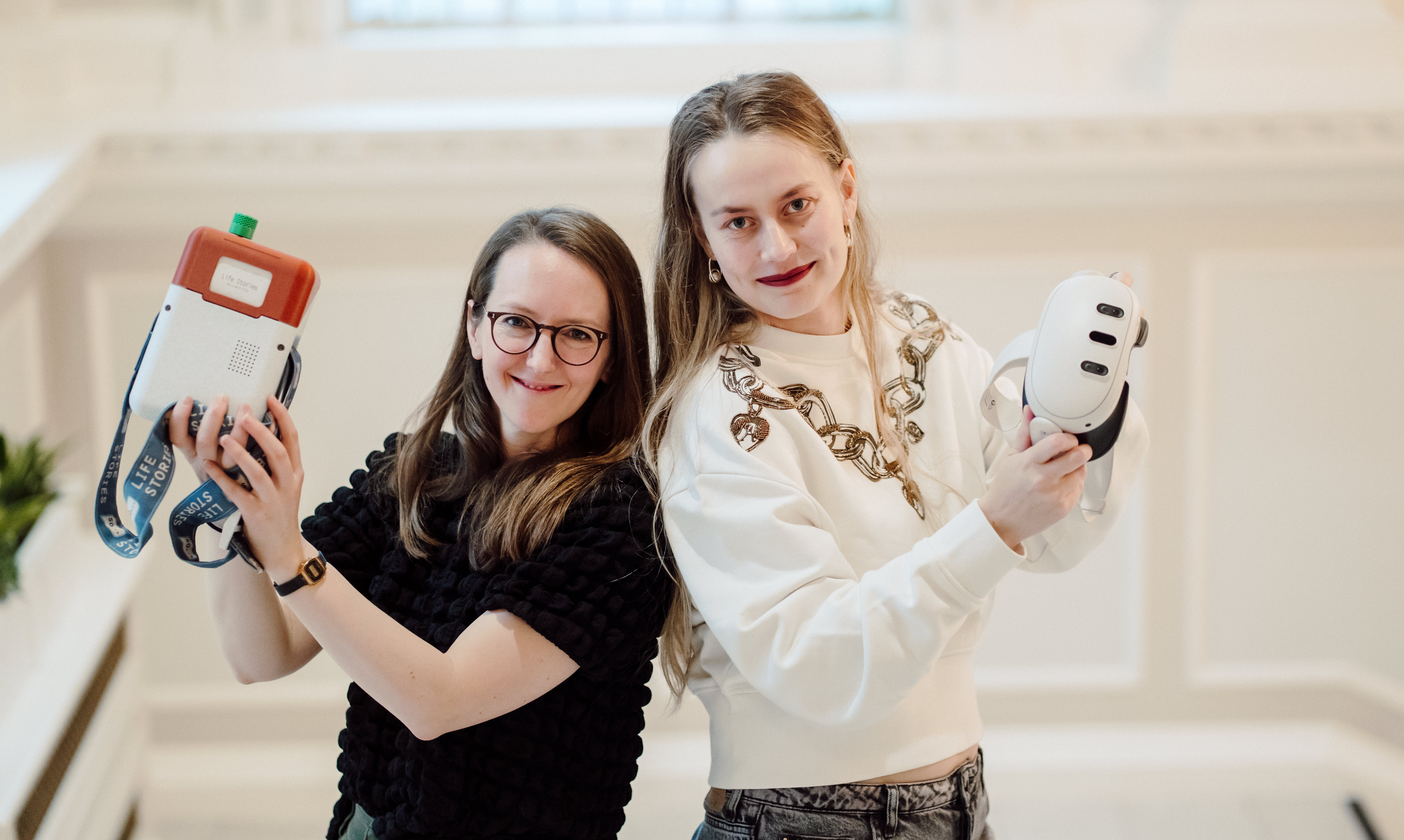 Winners show off their winning tech prototypes for new immersive technologies at visitor centres