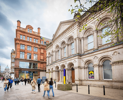 Front of 2 Royal Avenue building in the city centre