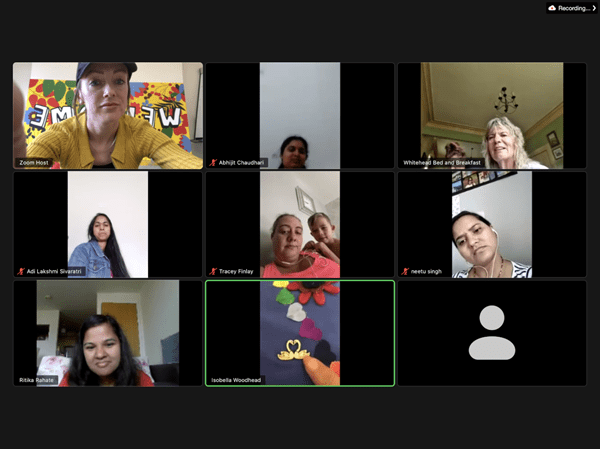 A group of people taking part in a Microsoft Teams call.