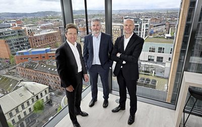 : Tughans managing partner Patrick Brown with partners Toby McMurray and David Jones