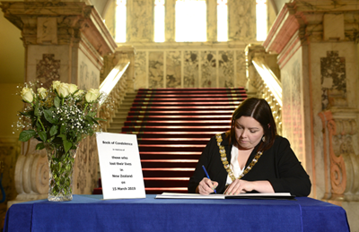 Book of Condolence opens in City Hall for victims of New Zealand attack