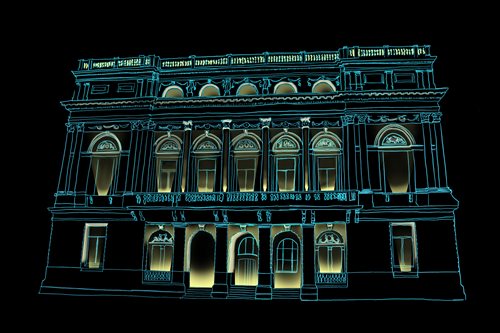 Illustration of potential changes to illumination of Belfast City Library.