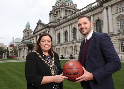 Belfast’s Lord Mayor welcomes basketballers in advance of 2018 Basketball Hall of Fame Belfast Classic