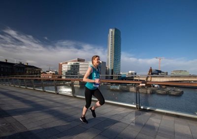 Female jogger in Belfast.