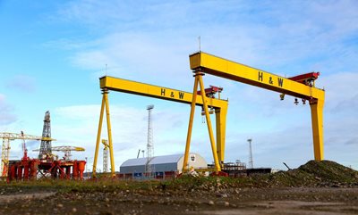 The Harland and Wolff cranes in east Belfast.