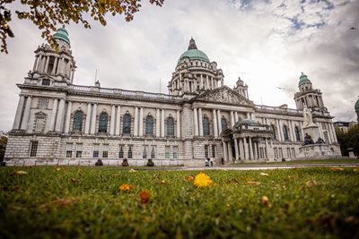 Exterior of Belfast City Hall in autumn