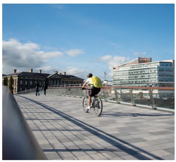 Lagan Weir pedestrian and cycle bridge connecting Donegall Quay with Queen's Quay and improving the linkage between the city centre and Titanic Quarter.