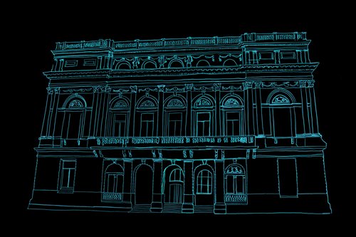 Illustration of potential changes to illumination of Belfast City Library.