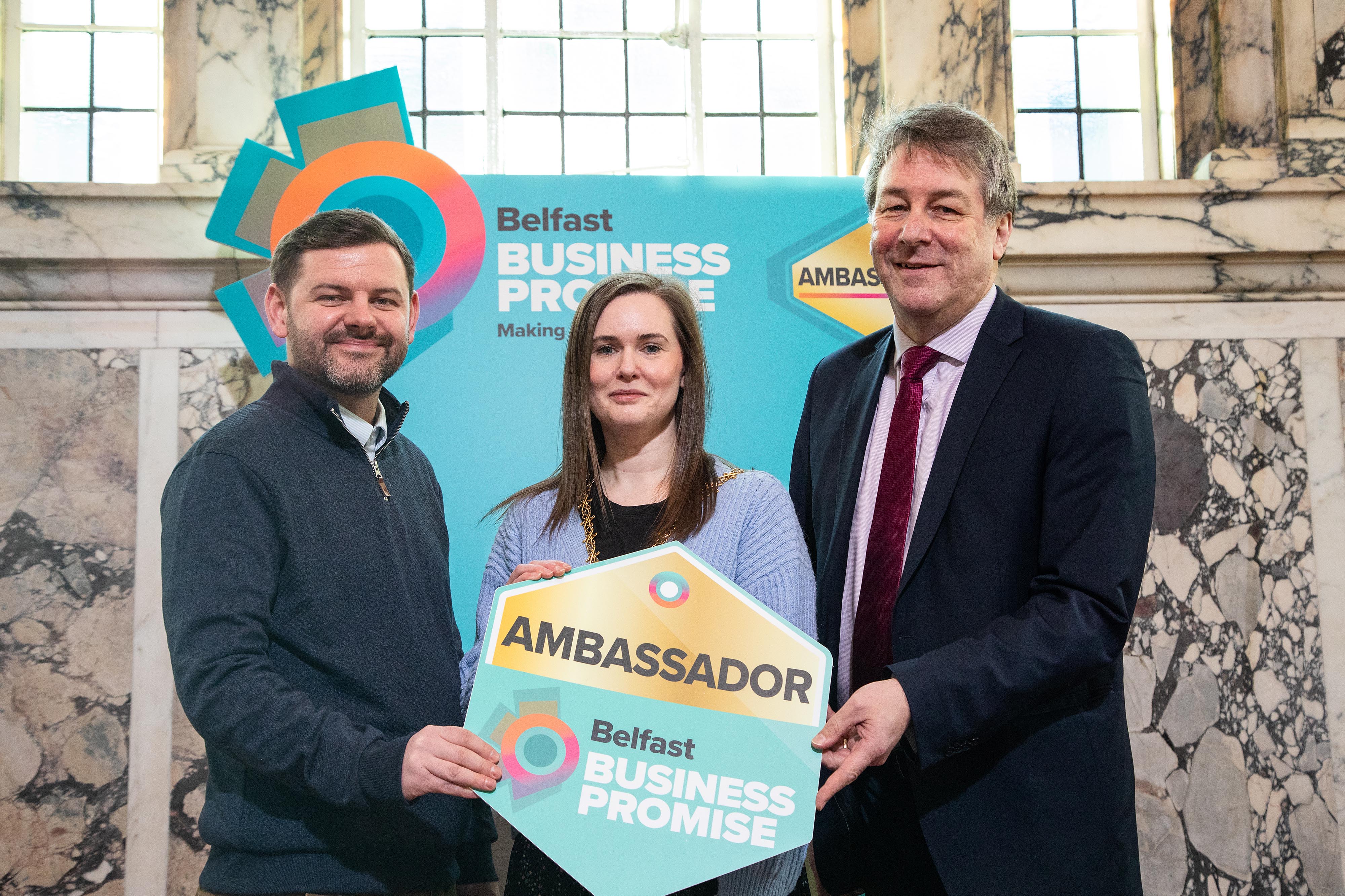High Sheriff, Councillor Fiona McAteer welcomed organisations to a Belfast Business Promise event in City Hall.