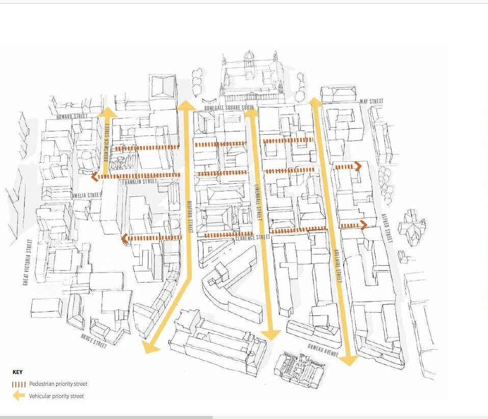 Material palette for pavements in Belfast City Centre