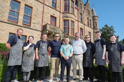 Lord Mayor of Belfast, Councillor Ryan Murphy met some of the team from the new Ability Café at Belfast Castle. The café is run by social enterprise Usel, a leading provider of disability employment
