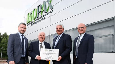 At the launch of Biopax were: Liam O’Connor and Dr Terry Cross, Biopax; Mel Chittock, Invest NI and Paul Maskey MP